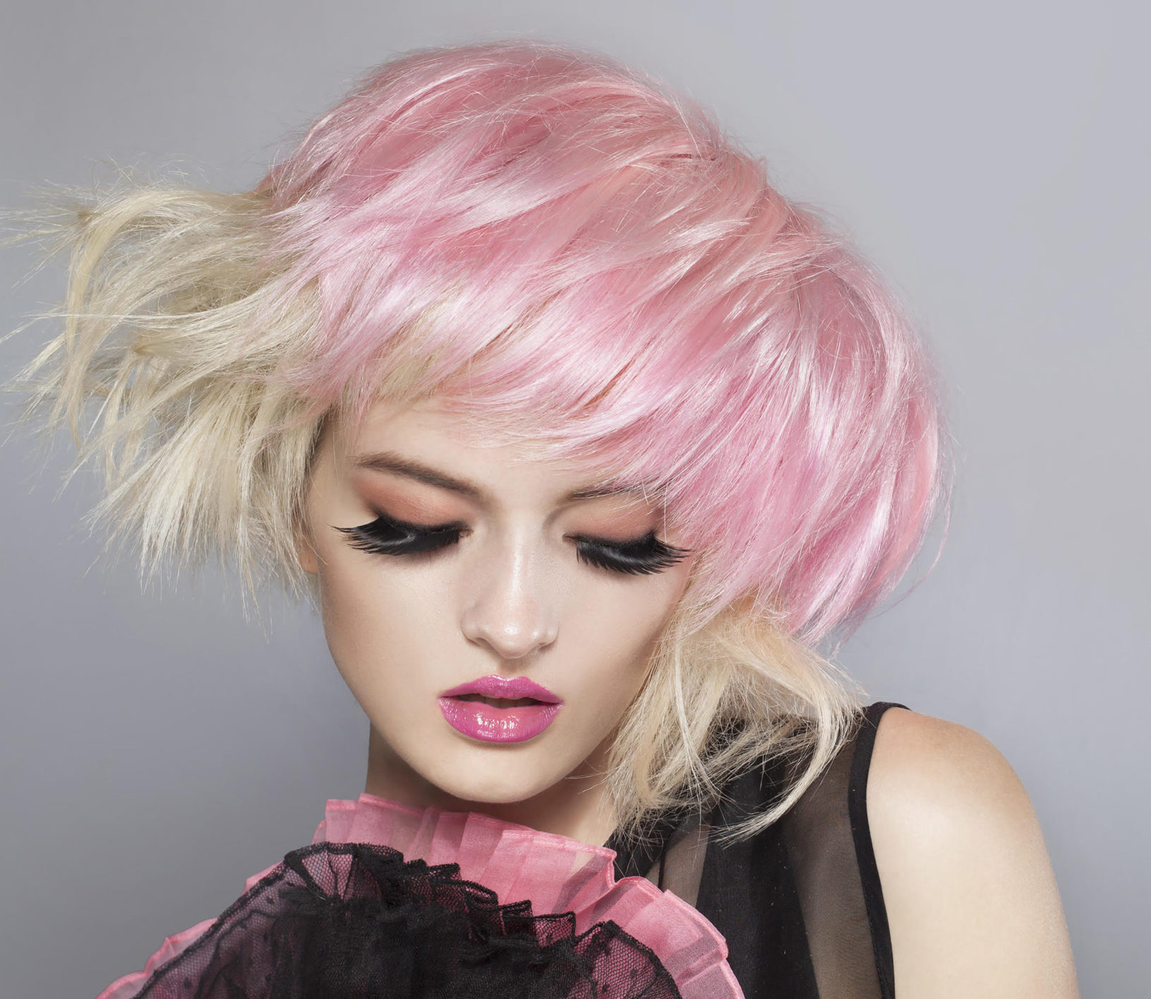 Pink hairstyle from Hiya David Kafer Cutting Studio