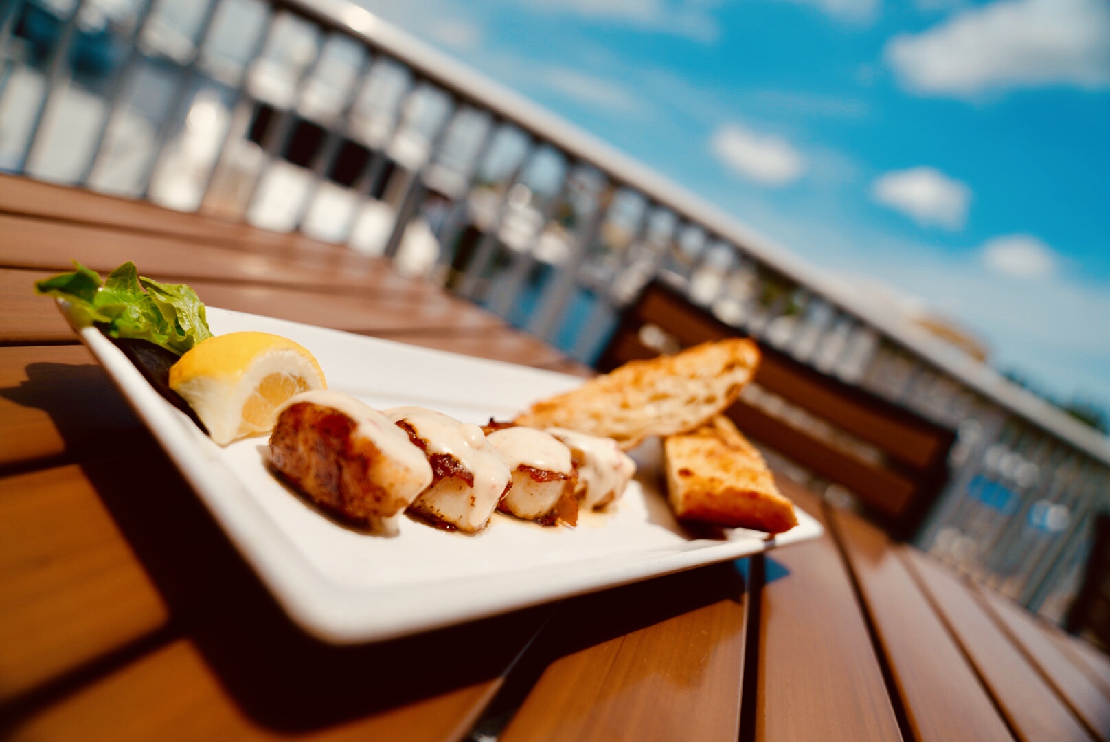 Bacon-wrapped Sea Scallops from Rendezvous Waterfront Bar and Grill