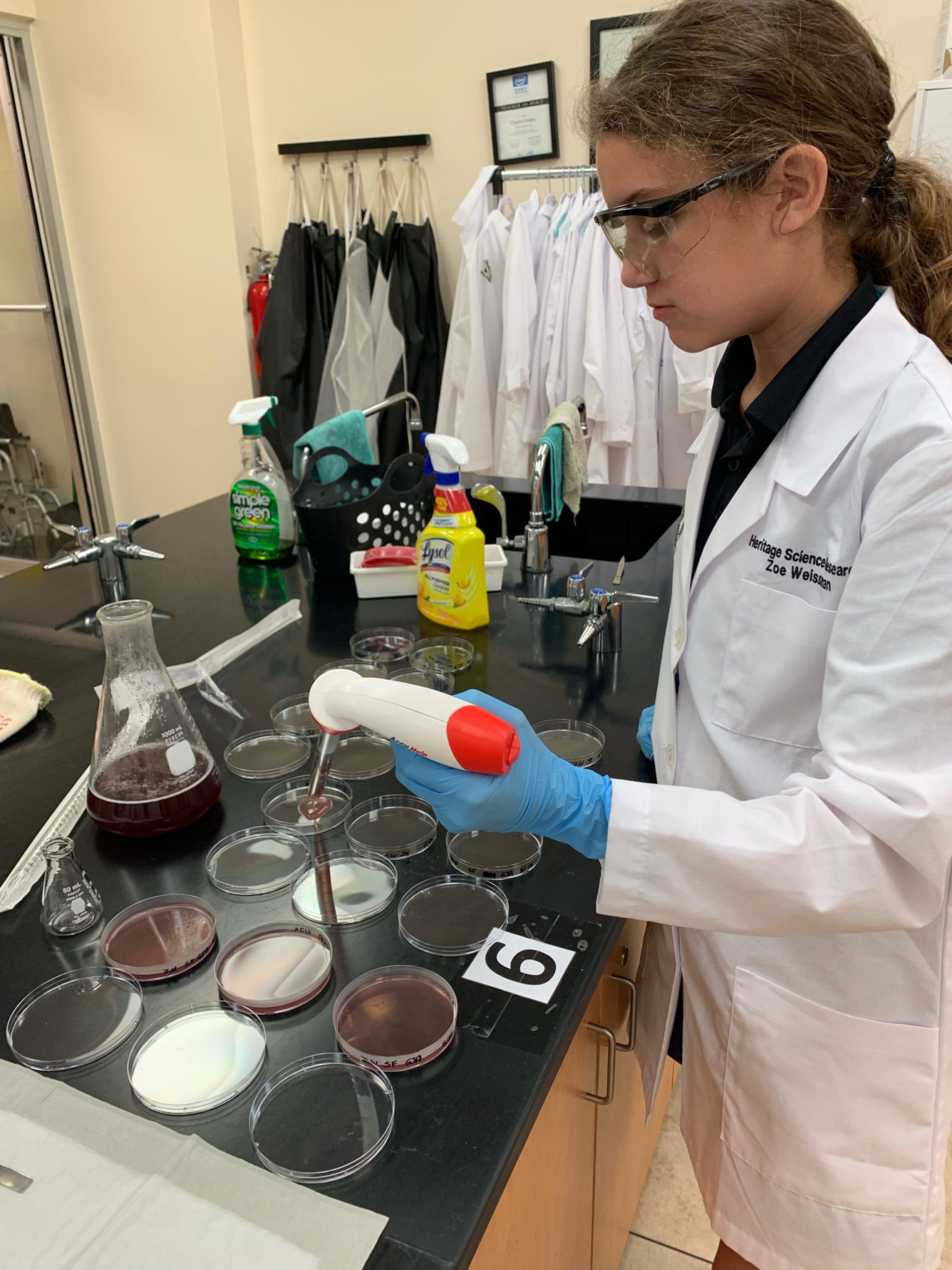 Zoe Weissman at work during her research experiment