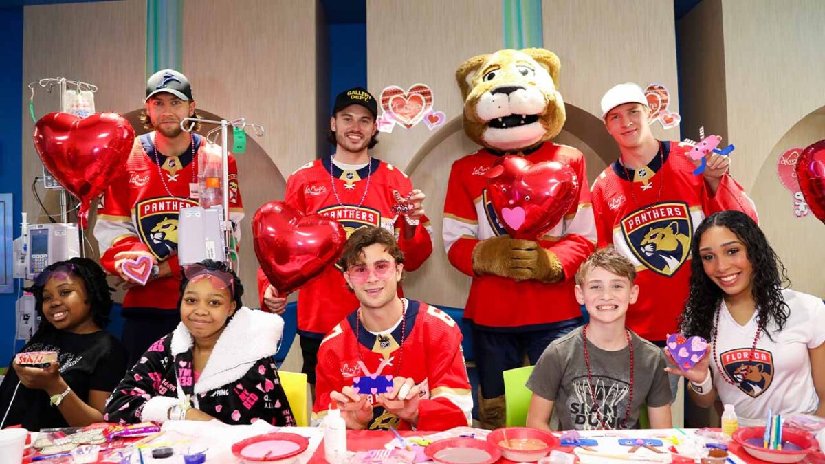 Florida Panthers Visit Patients at Broward Health Medical Center ...